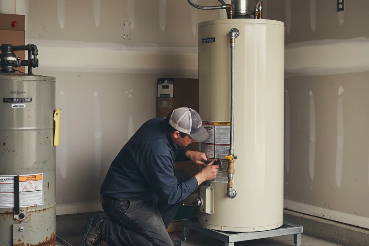 Water heater and shutoff valve replacement in North Chili
