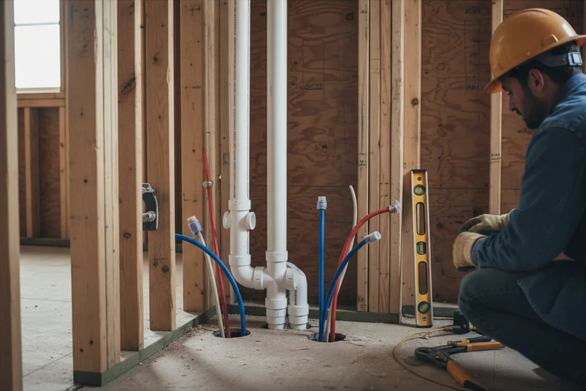 Drain and supply rough-in during Toilet Repair and Installation in North Chili